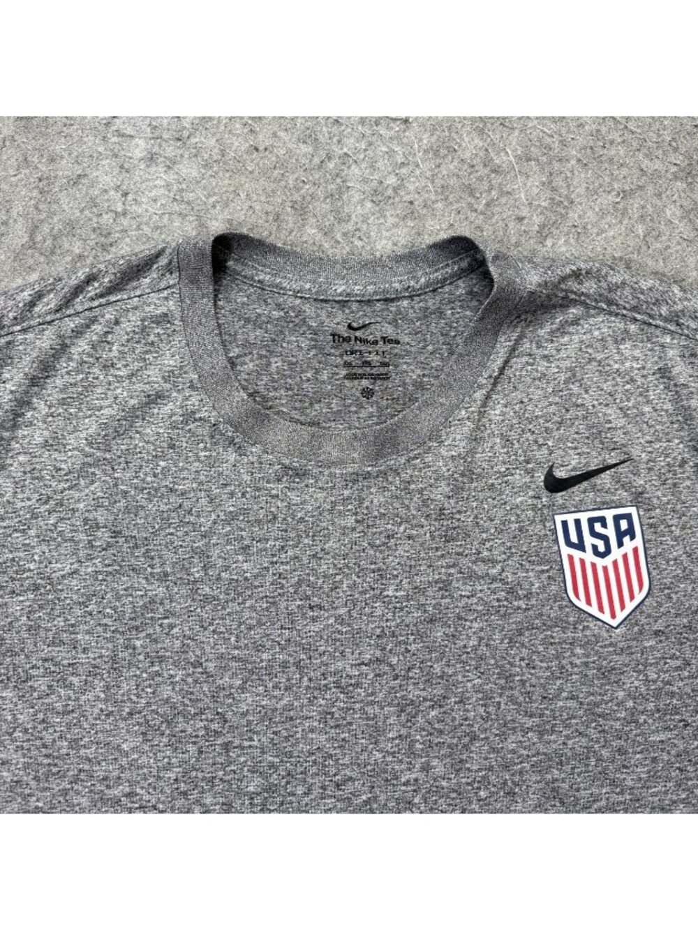 Nike United States Soccer Team Performance Shirt Men 2XL Gray Crew Neck DRI-FIT